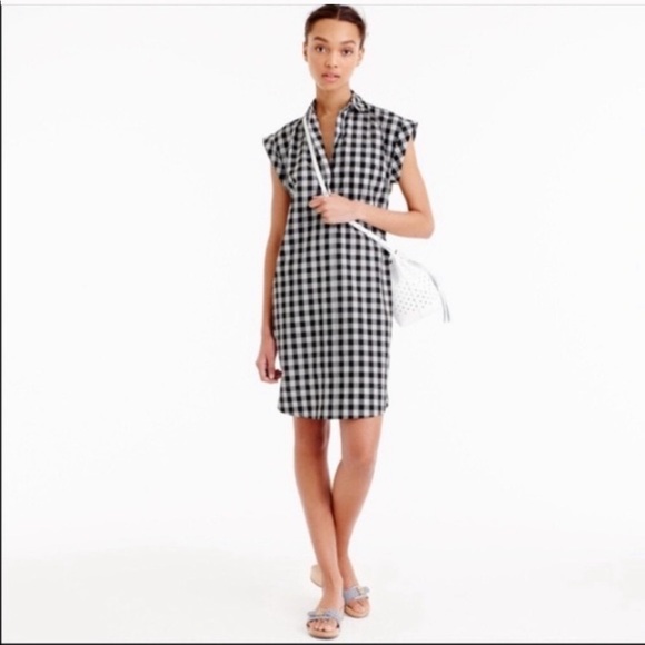 J. Crew Gingham Pullover Shirt Dress XS